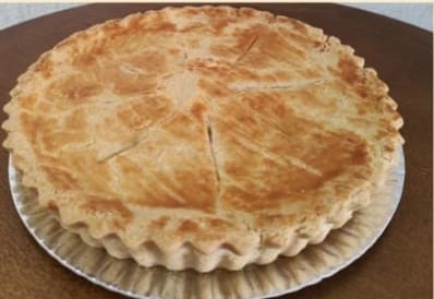 Torta salgada de Palmito, massa amanteigada